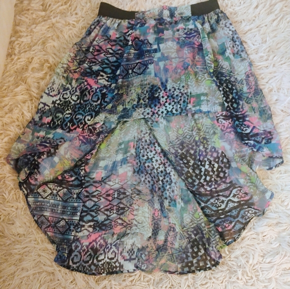 No boundaries Multi Colored high & Low Skirt SZ XL - Picture 6 of 6
